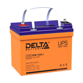 Аккумуляторная батарея DELTA DTM 1233 L (12В / 33Ач) для систем резервного питания, Номинальная ёмкость: 33