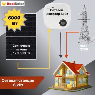 Сетевая солнечная электростанция SMART6/6000