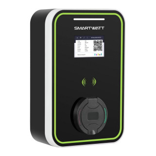 Зарядная станция для электромобиля SmartWatt EVC 22 кВт, трехфазная 3х32А, 380 В, CO Type2 +  розетка, для дома, для паркинга, Мощность заряда: 22, Тип коннектора: Type2 + розетка