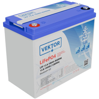 Аккумулятор Vektor Energy LFP 12.8-100 MARINE Smart литиевый 100Ач 12В 1280Wh IP67 BMS 100А, для лодок