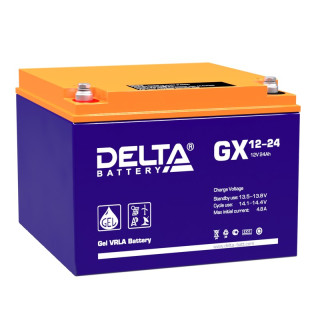 Аккумуляторная батарея Delta GX 12-24 (12V 24Ah), Номинальная ёмкость: 24