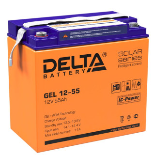 Аккумуляторная батарея Delta GEL 12-55 (12V 55Ah), Номинальная ёмкость: 55