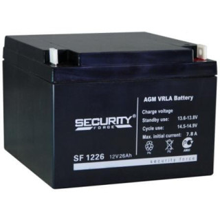 Аккумулятор Security Force SF 1226 (12V 26AH), Номинальная ёмкость: 26