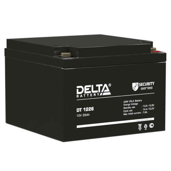 Аккумулятор Delta DT 1226 (12V 26Аh), Номинальная ёмкость: 26