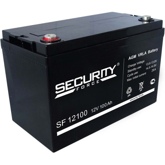 Аккумулятор Security Force SF 12100 (12V 100AH), Номинальная ёмкость: 100
