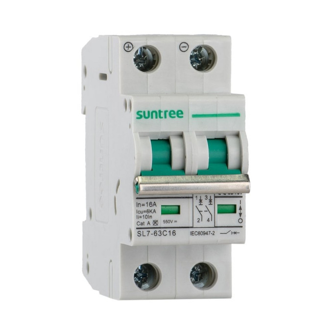 Автомат постоянного тока 16А, до 550В, двухполюсный, ZJBeny