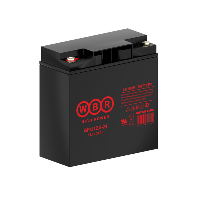 Аккумулятор литиевый 24Ач 12В LiFePO4 WBR GPLi12.8V-24 для бесперебойного питания, автодома, похода, Напряжение акб: 12, Номинальная ёмкость: 24Аккумулятор литиевый 24Ач 12В LiFePO4 WBR GPLi12.8V-24 для бесперебойного питания, автодома, похода, Напряжение акб: 12, Номинальная ёмкость: 24[image_num]